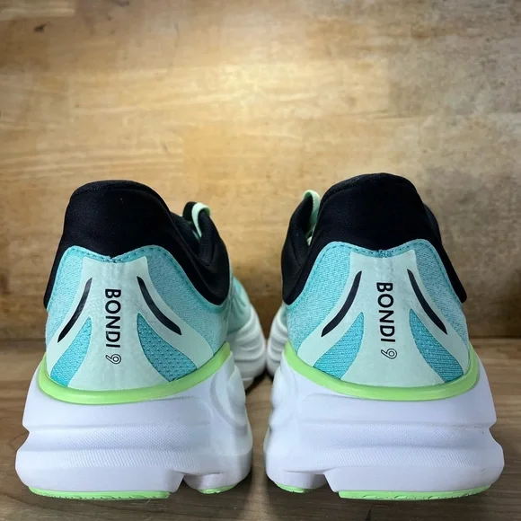 Hoka One One Bondi 9 REFLECTIVE Mens Size 14 Running Shoes Luna Moth Blue Spark - Picture 5 of 12